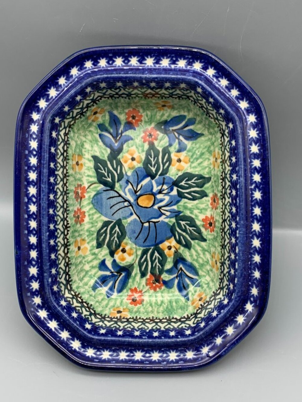 Ceramika Artystyczna Unikat Polish Pottery Baking Dish Casserola 7"x6"